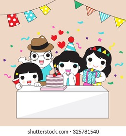 Happy Birthday With Friends Character illustration