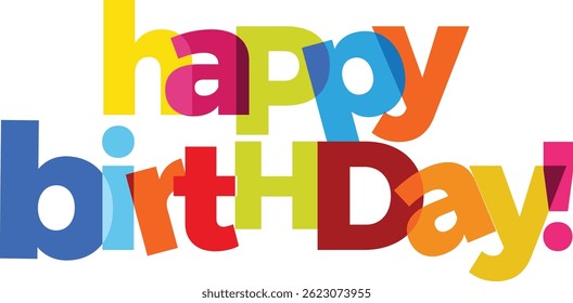 Happy Birthday Full Color Design – Celebration Vector Illustration