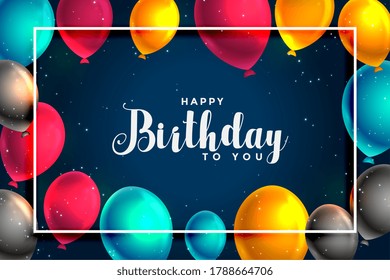 happy birthday fun balloons card design background