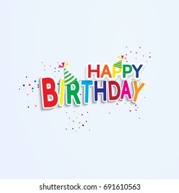 Happy Birthday Fun Celebration Greeting Text Stock Vector (Royalty Free ...