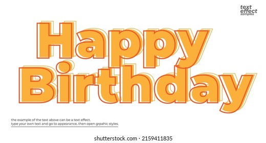 happy birthday fun typography and text effect