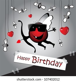 happy birthday funny card Cupid