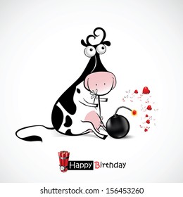 Happy Birthday Funny Cow