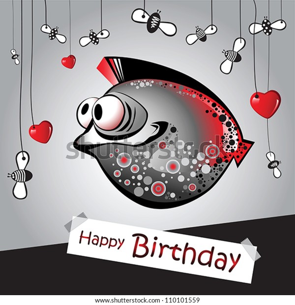 Download Happy Birthday Funny Fish Stock Vector (Royalty Free ...