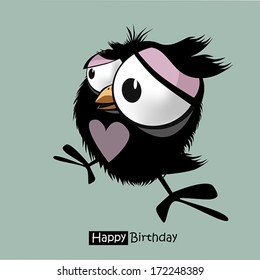 Happy Birthday funny little bird