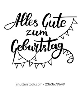 Happy Birthday in German vector lettering