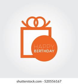happy birthday gift box icon