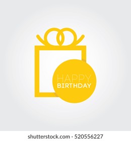 happy birthday gift box icon