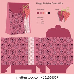 Happy Birthday Gift Box Template