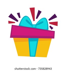 Happy birthday gift box vector design template for greeting card