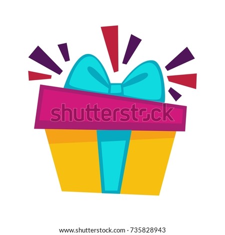 Happy birthday gift box vector design template for greeting card