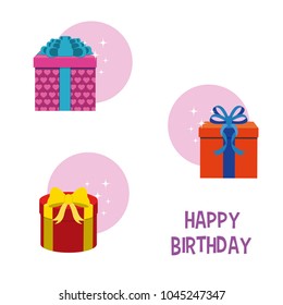 Happy birthday gift boxes