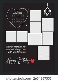 Happy Birthday Gift Card Wish Love Surprise Anniversary Celebration Flyer Template