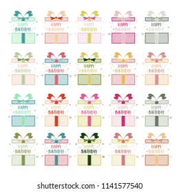Happy birthday gift collection vector illustration