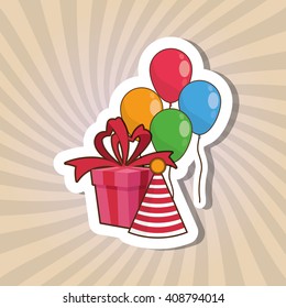 Happy birthday and gift design , vector illustration