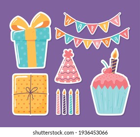 happy birthday gift hat cupcake