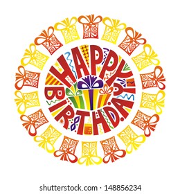 Happy birthday gifts vector illustration