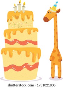 Happy birthday giraffe! Cake for the giraffe!