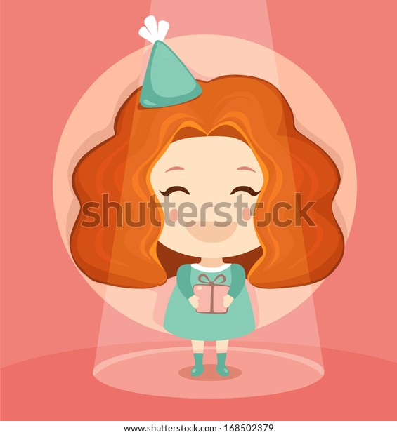 Happy Birthday Girl Gift Box Stock Vector Royalty Free 168502379