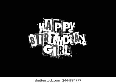 Happy Birthday Girl Typography Style Design vector