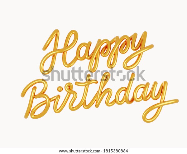Happy Birthday Golden 3d Text Isolated Stock Vector (Royalty Free ...