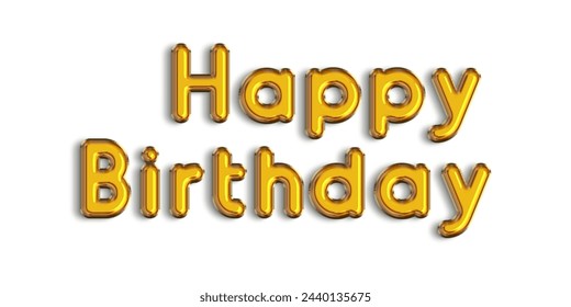 Happy Birthday Golden isolated on a white background. Greeting card.