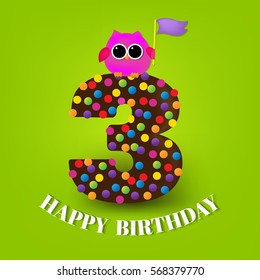 Happy Birthday, With Gradient Mesh, Vector Illustration