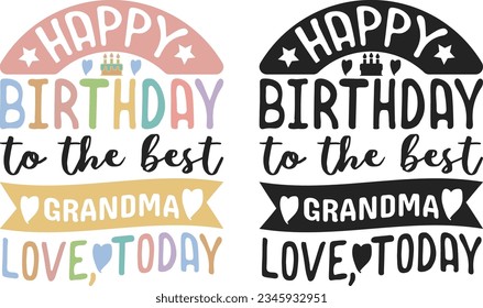 Happy Birthday Grandma Baby Onesie EPS Design