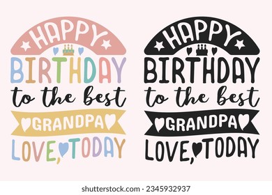 Happy Birthday Grandpa Baby Onesie EPS Design