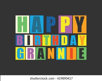 Happy birthday Grannie. Vector illustration