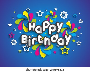 128,354 Greeting card design happy birthday blue Images, Stock Photos ...