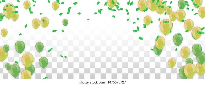Happy Birthday Greeting Card with balloons on abstract background with light effect 