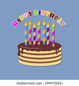 Happy Birthday greeting card or banner. Vector Illustration