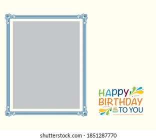 Happy birthday greeting card with blank place design.