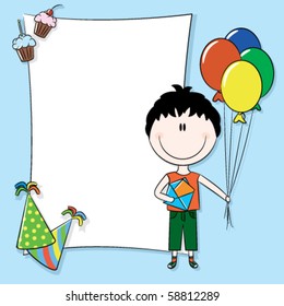Happy birthday greeting card with blank place for your wishes and message