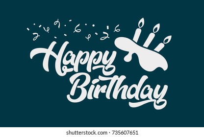 Happy birthday greeting card with birthday cake