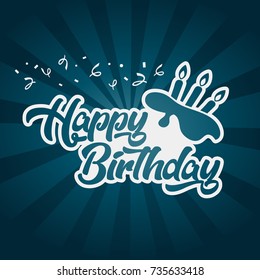 Happy birthday greeting card with birthday cake