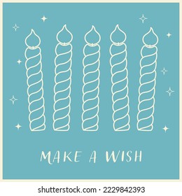 Happy birthday greeting card with candles.	