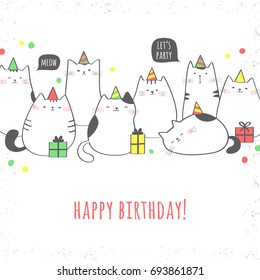 Cats Happy Birthday Stock Vectors, Images & Vector Art | Shutterstock