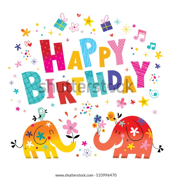 Carte De Voeux Joyeux Anniversaire Avec Image Vectorielle De Stock Libre De Droits