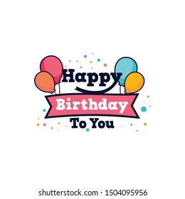 Happy Birthday Greeting Card Design Vector