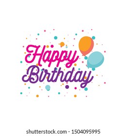 Happy Birthday Greeting Card Design Vector