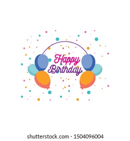 Happy Birthday Greeting Card Design Vector