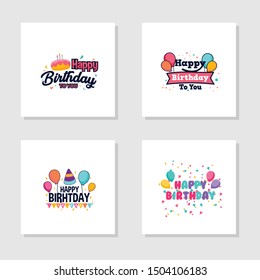 Happy Birthday Greeting Card Design Vector