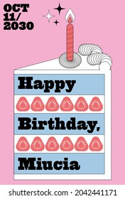 Happy birthday greeting card design template vector, illustration