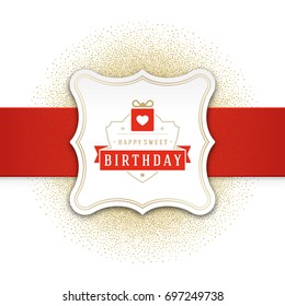 Happy Birthday Greeting Card Design Vector Stock Vector (Royalty Free ...