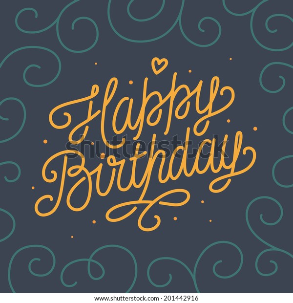 Happy Birthday Greeting Card Elegant Vintage Stock Vector (Royalty Free ...