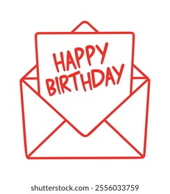 Happy birthday greeting card envelop