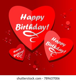 
Happy Birthday! Greeting card with heart.