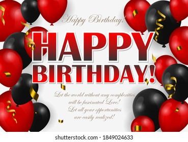 Happy Birthday greeting card! Holiday Banner with Colorful Balloons. Vector illustration EPS10